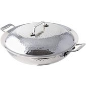 60015HF Bon Chef, 3.5 Quart Cucina Chef's Pan, Stainless Steel, Hammered Finish