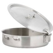 60030HL Bon Chef, 6 Quart Cucina Brazier Pan, Stainless Steel w/ Hinged Lid