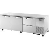 TUC-93D-2-HC~SPEC3 True, 93" 2 Solid Door, 2 Drawer Deep Undercounter Refrigerator, Spec Series
