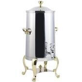 49001-E Bon Chef, 1.5 Gallon Insulated Electric Stainless Steel Coffee Urn w/ Brass Trim