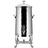 49005C-H Bon Chef, 5 Gallon Insulated Hammered Stainless Steel Coffee Urn w/ Chrome Trim