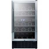 SWC182ZADA Summit Appliance, 1 Swing Glass Door Wine Cellar Cabinet, Dual Temperature, 5 Shelves