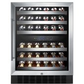 SWC530BLBISTCSSADA Summit Appliance, 1 Swing Glass Door Wine Cellar Cabinet, Dual Temperature, 6 Shelves