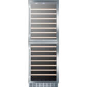 SWC1875B Summit Appliance, 2 Swing Glass Door Wine Cellar Cabinet, Dual Temperature, 14 Shelves