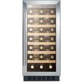 SWC1535B Summit Appliance, 1 Swing Glass Door Wine Cellar Cabinet, Single Temperature, 6 Shelves