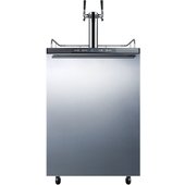 SBC635MBI7SSHHTWIN Summit Appliance, 24" Direct Draw Beer Dispenser, 1 Keg, 2 Tap, Built-in Capable
