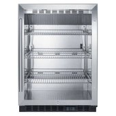 SCR610BLCSS Accucold, 24" 1 Swing Glass Door Countertop Merchandiser Refrigerator, Stainless Steel