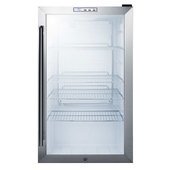 SCR486LCSS Accucold, 19" 1 Swing Glass Door Countertop Merchandiser Refrigerator, Stainless Steel