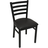 CM-234-ESP Oak Street Manufacturing, Standard Ladder Back Series Restaurant Chair w/ Espresso Vinyl Seat