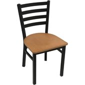 CM-234-N Oak Street Manufacturing, Standard Ladder Back Series Restaurant Chair w/ Natural Finish Wood Seat