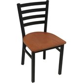 CM-234-C Oak Street Manufacturing, Standard Ladder Back Series Restaurant Chair w/ Cherry Finish Wood Seat