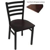 CM-234-MH Oak Street Manufacturing, Standard Ladder Back Series Restaurant Chair w/ Mahogany Finish Wood Seat