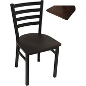 CM-234-WA Oak Street Manufacturing, Standard Ladder Back Series Restaurant Chair w/ Walnut Finish Wood Seat
