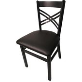 SL2130P-ESP Oak Street Manufacturing, Cross Back Series Restaurant Chair w/ Espresso Vinyl Seat