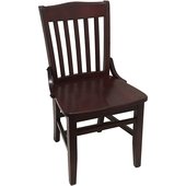 CW-554-MH Oak Street Manufacturing, School House Slat Back Solid Wood Dining Chair w/ Mahogany Wood Finish
