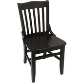 CW-554-WA Oak Street Manufacturing, School House Slat Back Solid Wood Dining Chair w/ Walnut Wood Finish
