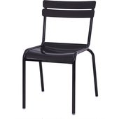 CM-824 Oak Street Manufacturing, Newport Metal Slat Style Outdoor Dining Chair, Black