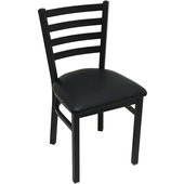 OD-CM-234 Oak Street Manufacturing, Ladder Back Outdoor Dining Chair w/ Black Vinyl Seat
