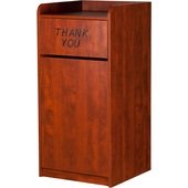 M8520-CH-Unassembled Oak Street Manufacturing, 25 Gallon Food Waste Receptacle w/ Tray Top, Cherry Finish