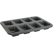 HLF-8MN Winco, 8 5oz. Cup Non-Stick Carbon Steel Mini Loaf Pan