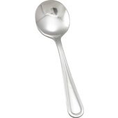 0021-04 Winco, 18/0 Stainless Steel 5.9" Continental Bouillon Spoon (12/pkg)