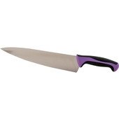 ASZKNIFE San Jamar, 10" Purple Allergen Saf-T-Zone Chef Knife w/ Blade Sleeve
