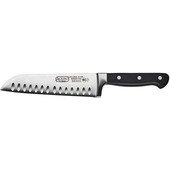 KFP-70 Winco, 7" Acero Granton Edge Stainless Steel Santoku Knife w/ Black Handle