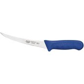 KWP-60U Winco, 6" Stäl High Carbon Stainless Steel Flexible Curved Boning Knife w/ Blue Handle