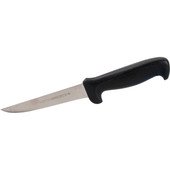 137-1186 FMP, 6.25" Stainless Steel Wide Boning Knife w/ Black Antimicrobial Handle