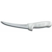 S131-6PCP Dexter-Russell, 6" Sani-Safe Stainless Steel Curved Narrow Boning Knife w/ White Handle