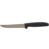 137-1187 FMP, 6" Fibrox Stainless Steel Serrated Utility Knife w/ Black Antimicrobial Handle