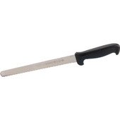 137-1185 FMP, 10" Stainless Steel Serrated Slicing Knife w/ Black Antimicrobial Handle