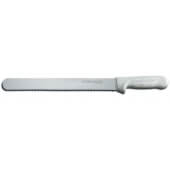S140-12SC-PCP Dexter-Russell, 12" Sani-Safe Stainless Steel Serrated Roast Slicer Knife w/ White Handle