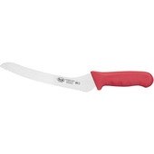 KWP-92R Winco, 9" Stäl Stainless Steel Offset Serrated Bread Knife w/ Red Handle