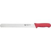 KWP-121R Winco, 12" Stäl Stainless Steel Serrated Bread Knife w/ Red Handle