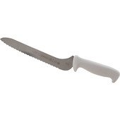 137-1274 FMP, 9" Stainless Steel Offset Serrated Bread Knife w/ White Handle