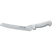 P94807 Dexter-Russell, 8" Basics Stainless Steel Offset Serrated Sandwich Knife w/ White Handle
