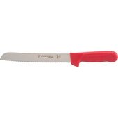 S162-8SCR-PCP Dexter-Russell, 8" Sani-Safe Stainless Steel Serrated Bread Knife w/ Red Handle
