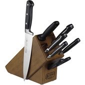 KFP-BLKA Winco, Acero 8 Piece Kitchen Knife Set w/ Wood Block