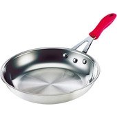 5812808 Browne Foodservice, 8" 2-Ply Thermalloy Aluminum & Stainless Steel Fry Pan w/ Silicone Handle