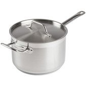 SSSP-7 Winco, 7.5 Quart Induction Ready Stainless Steel Sauce Pan w/ Cover