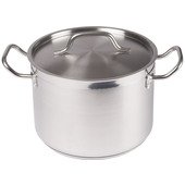 SST-8 Winco, 8 Quart Induction Ready Stainless Steel Stock Pot w/ Cover