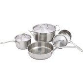 SPC-7H Winco, 7 Piece Induction Ready Stainless Steel Cookware Set