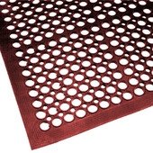 280-1219 FMP, 60" x 36" Tek Tough Jr Grease Resistant Rubber Floor Mat w/ Beveled Edges, Red