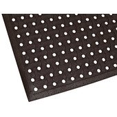 280-1473 FMP, 60" x 36" Superflow Grease Resistant Anti-Fatigue Rubber Floor Mat w/ Beveled Edges, Black