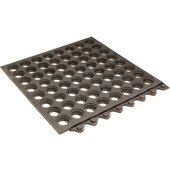 280-1618 FMP, 60" x 36" Ultra Mat Grease Resistant Rubber Floor Mat w/ Interlocking Edges, Black