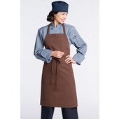 3000-BR Uncommon Threads, Full Length Poly-Cotton Bib Apron, Brown