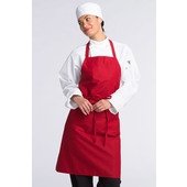 3000-RD Uncommon Threads, Full Length Poly-Cotton Bib Apron, Red