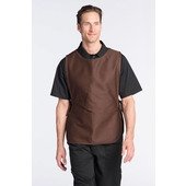 3075-BR Uncommon Threads, Poly-Cotton Cobbler Apron w/ 2 Pockets, Brown