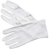 GLC-M Winco, White Cotton Service Gloves, Medium (6 Pairs)